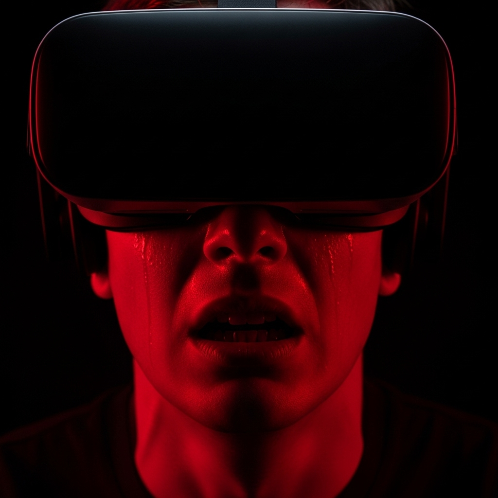 Terrified player in VR